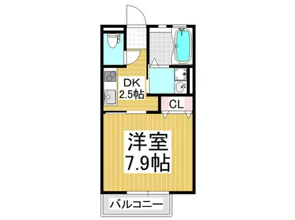 CLIMB(1K/1階)の間取り写真
