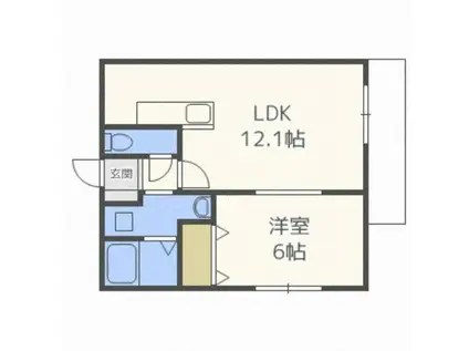 ル・シエルII(1LDK/2階)の間取り写真