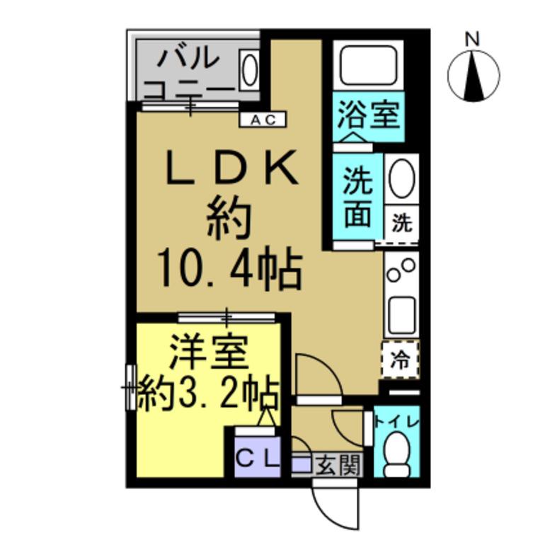 JACK TAYAII(1LDK/2階)の間取り写真