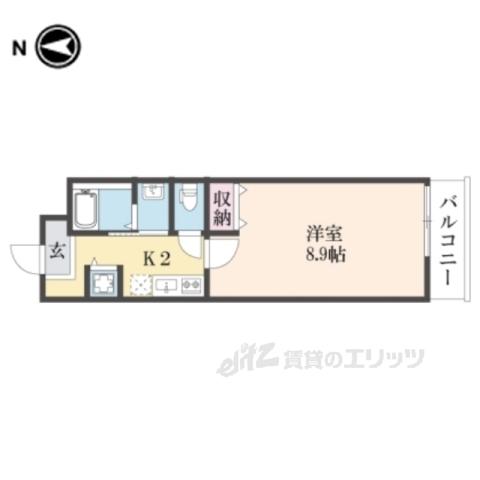 MAISONDOUCE浜大津(1K/4階)の間取り写真