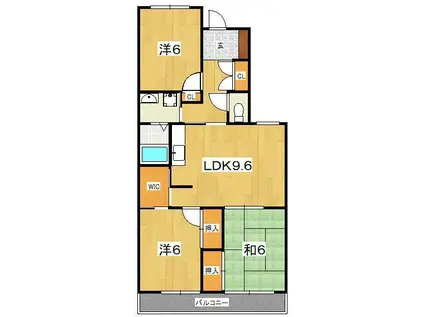 グリーンヒルズ(3LDK/4階)の間取り写真