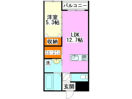 グランドゥール幸袋(1SLDK/4階)の間取り写真