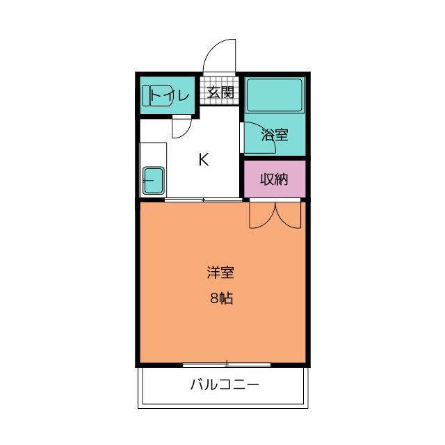 フェルヴールB(ワンルーム/2階)の間取り写真