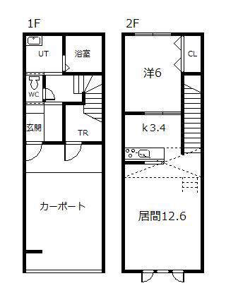 ベイリッシュ(1LDK/1階)の間取り写真