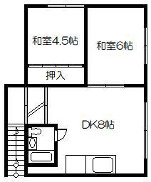 スノーホワイト(2DK/2階)の間取り写真