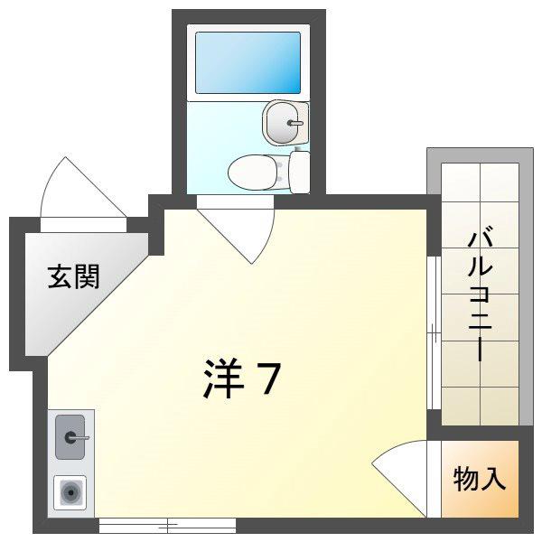 パーソナル20番館(ワンルーム/2階)の間取り写真