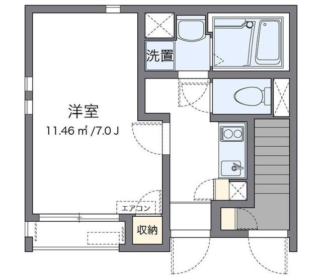 クレイノのぞみ西ヶ原(1K/1階)の間取り写真