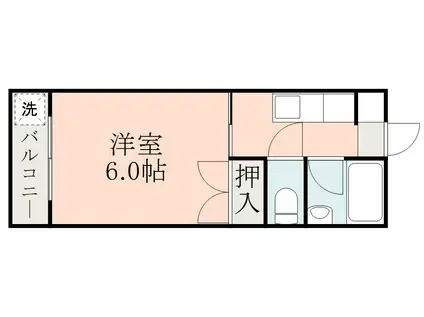 大徳ハイツ(1K/3階)の間取り写真