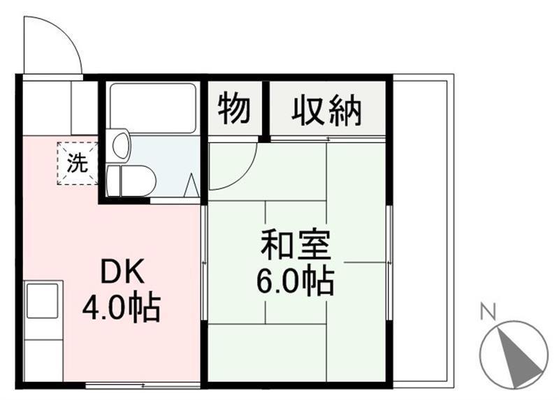木太ハイツ(1DK/2階)の間取り写真