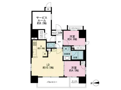 アークプラザ西日暮里(2SLDK/5階)の間取り写真