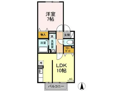 グランファーレ(1LDK/1階)の間取り写真