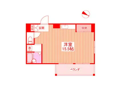 KOシティ5(ワンルーム/3階)の間取り写真