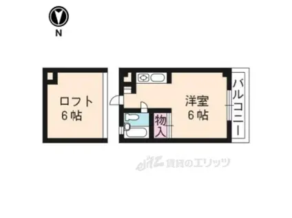 リンデンハイム(1K/2階)の間取り写真