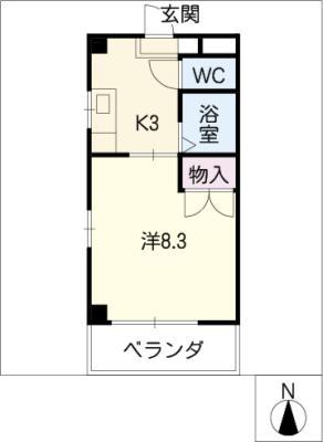 サニータウン A棟(1K/2階)の間取り写真