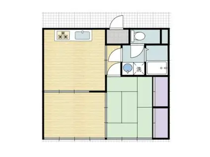 プレズントコーポ(2DK/1階)の間取り写真