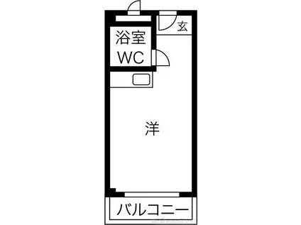 ビスタ緑地I(ワンルーム/3階)の間取り写真