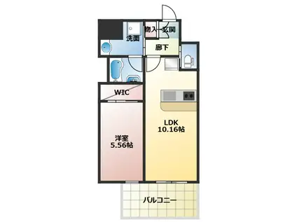プレジオ西中島ASIAN(1LDK/7階)の間取り写真