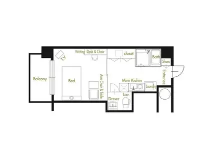 アトリアム吹上(1K/5階)の間取り写真