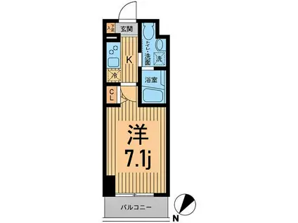 HF関内レジデンス(1K/5階)の間取り写真