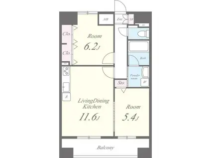 シュトランドコルブ(2LDK/10階)の間取り写真