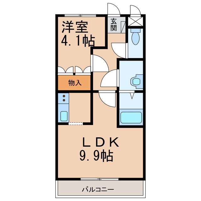 わかやま電鉄貴志川線 大池遊園駅 徒歩91分 2階建 築18年(1LDK/1階)の間取り写真
