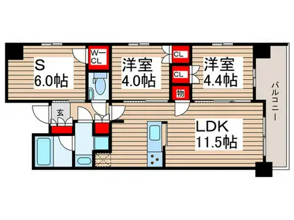 P・S上福岡MS(2SLDK/7階)の間取り写真