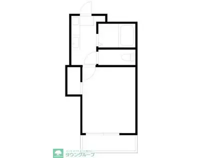 パラスト百合ヶ丘(1K/1階)の間取り写真