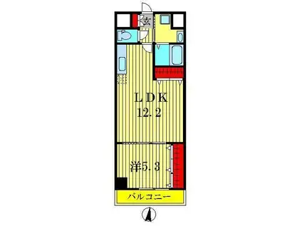 シャルマン(1LDK/7階)の間取り写真