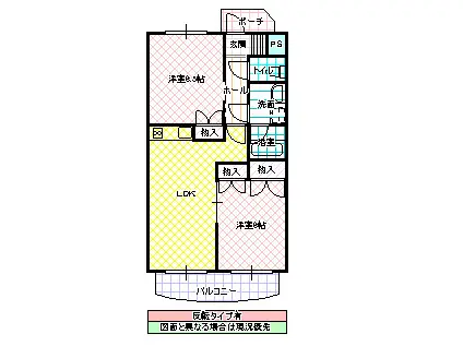 サンシャインヴィラ赤塚(2LDK/2階)の間取り写真