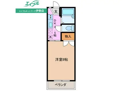 スリーベル(1DK/2階)の間取り写真