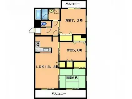 MRYコート(3LDK/2階)の間取り写真
