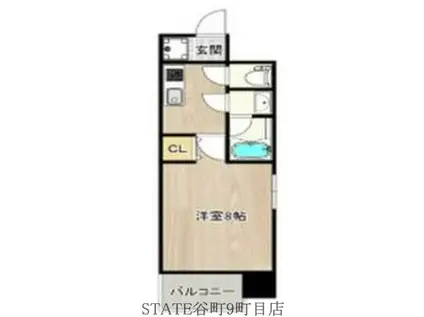 インプルーブ四天王寺(1K/10階)の間取り写真