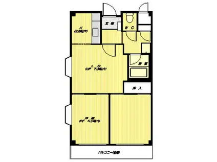 コーポクローバー(2LDK/3階)の間取り写真