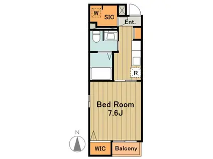 京王相模原線 京王堀之内駅 徒歩6分 4階建 築13年(1K/1階)の間取り写真