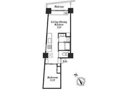 レジディア目黒III 5階(1LDK/5階)の間取り写真