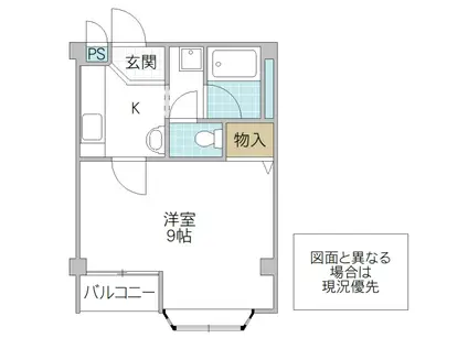 グランパルAZV(1K/2階)の間取り写真
