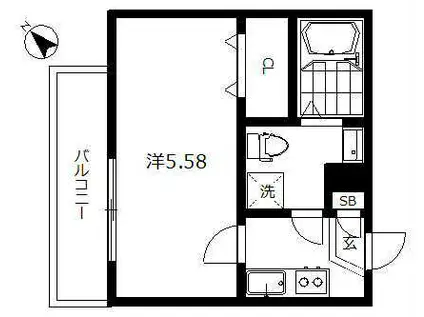 インベスト蒲田イースト(1K/3階)の間取り写真