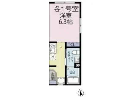 ベルフィオーレ門前仲町(ワンルーム/5階)の間取り写真