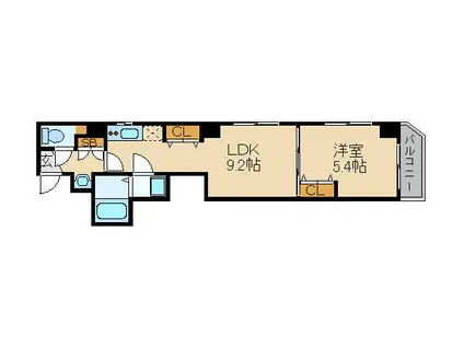 VIALE亀戸(1LDK/10階)の間取り写真