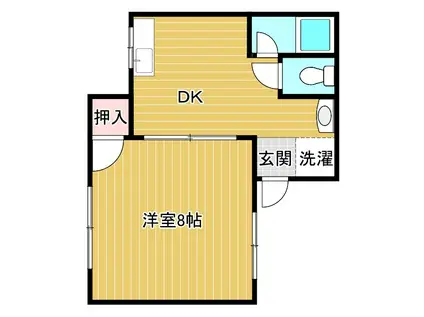 田迎ハイツ(1DK/3階)の間取り写真