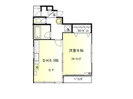 鈴木商事第9ビル(1DK/3階)の間取り写真