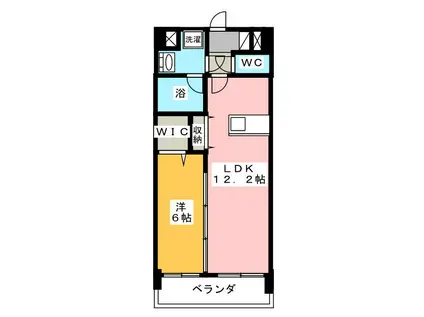 ソラーナ川口(1LDK/6階)の間取り写真