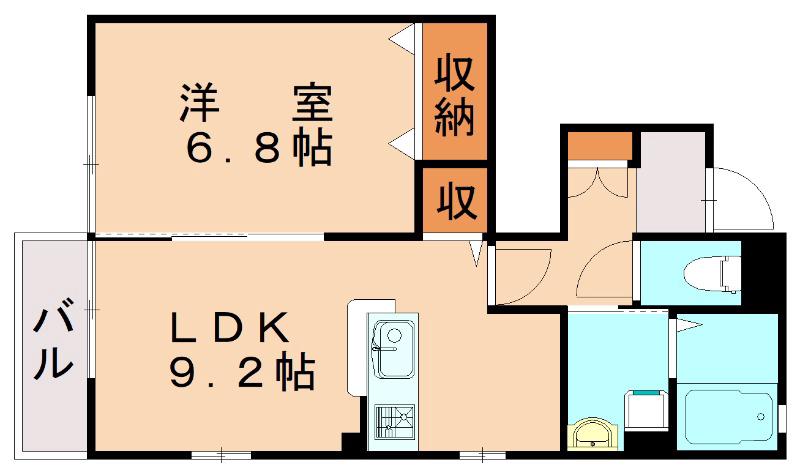 グレイス上の原(1LDK/1階)の間取り写真