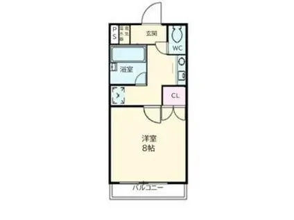 キャスティルII(1K/3階)の間取り写真