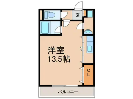 パークサイドII(ワンルーム/2階)の間取り写真