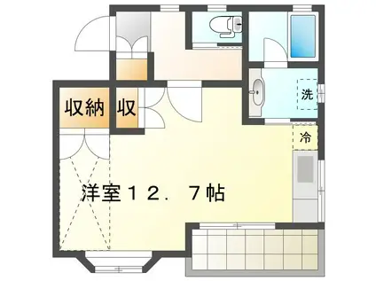 マイシティ高丘1(ワンルーム/2階)の間取り写真
