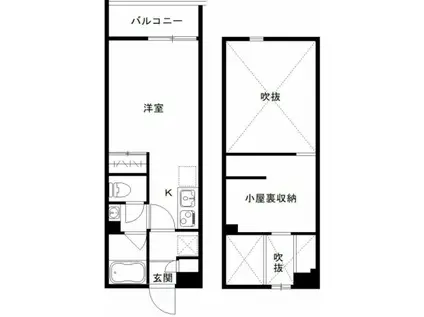 ダイレクト・メゾン原木中山(ワンルーム/2階)の間取り写真