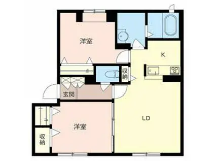 MS SHAMAISON(2LDK/1階)の間取り写真