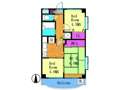 小澤ビル(3DK/3階)の間取り写真