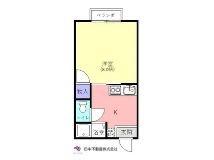 パストラルこみね(1K/2階)の間取り写真